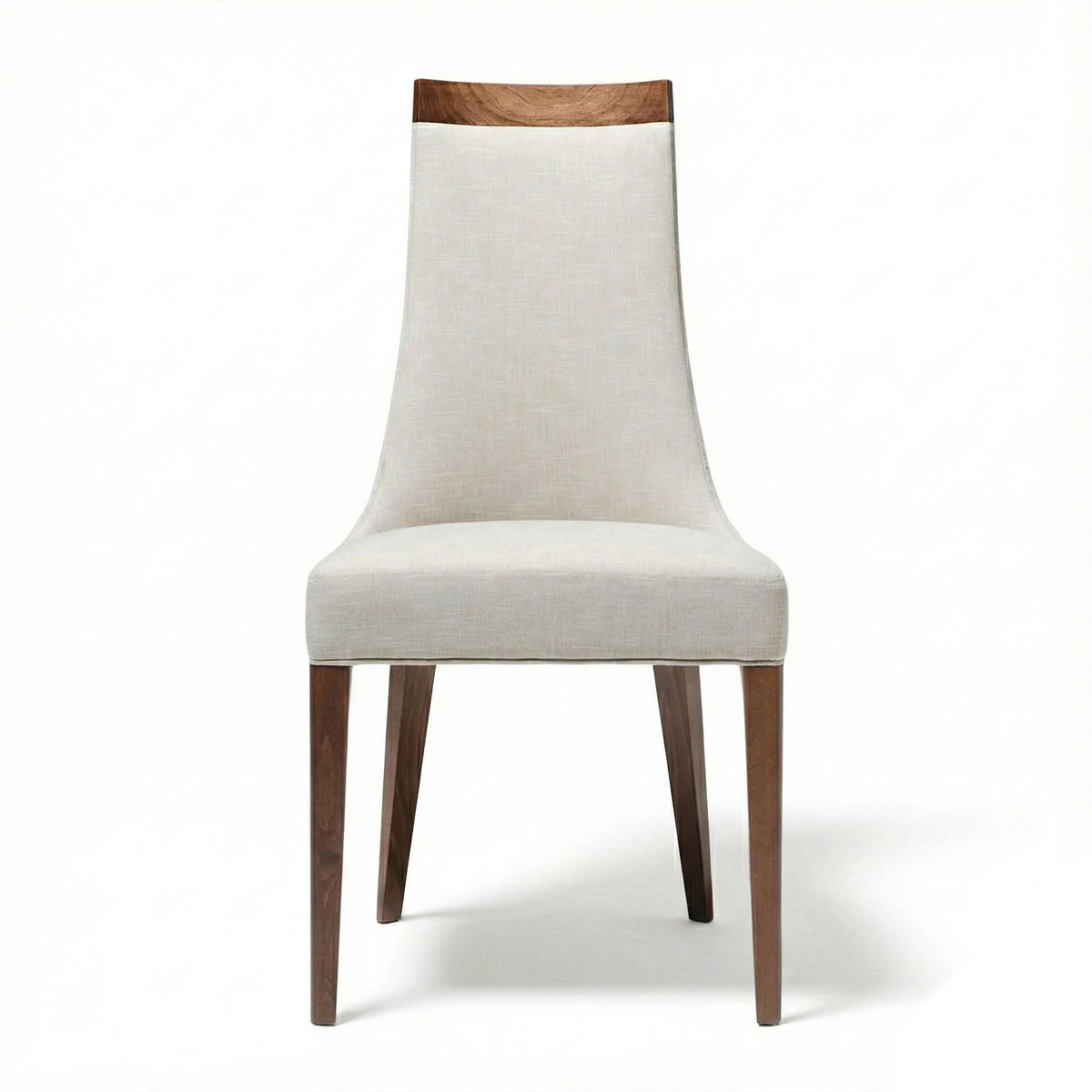 Scanone Dining Chair - Beige Fabric and Walnut
