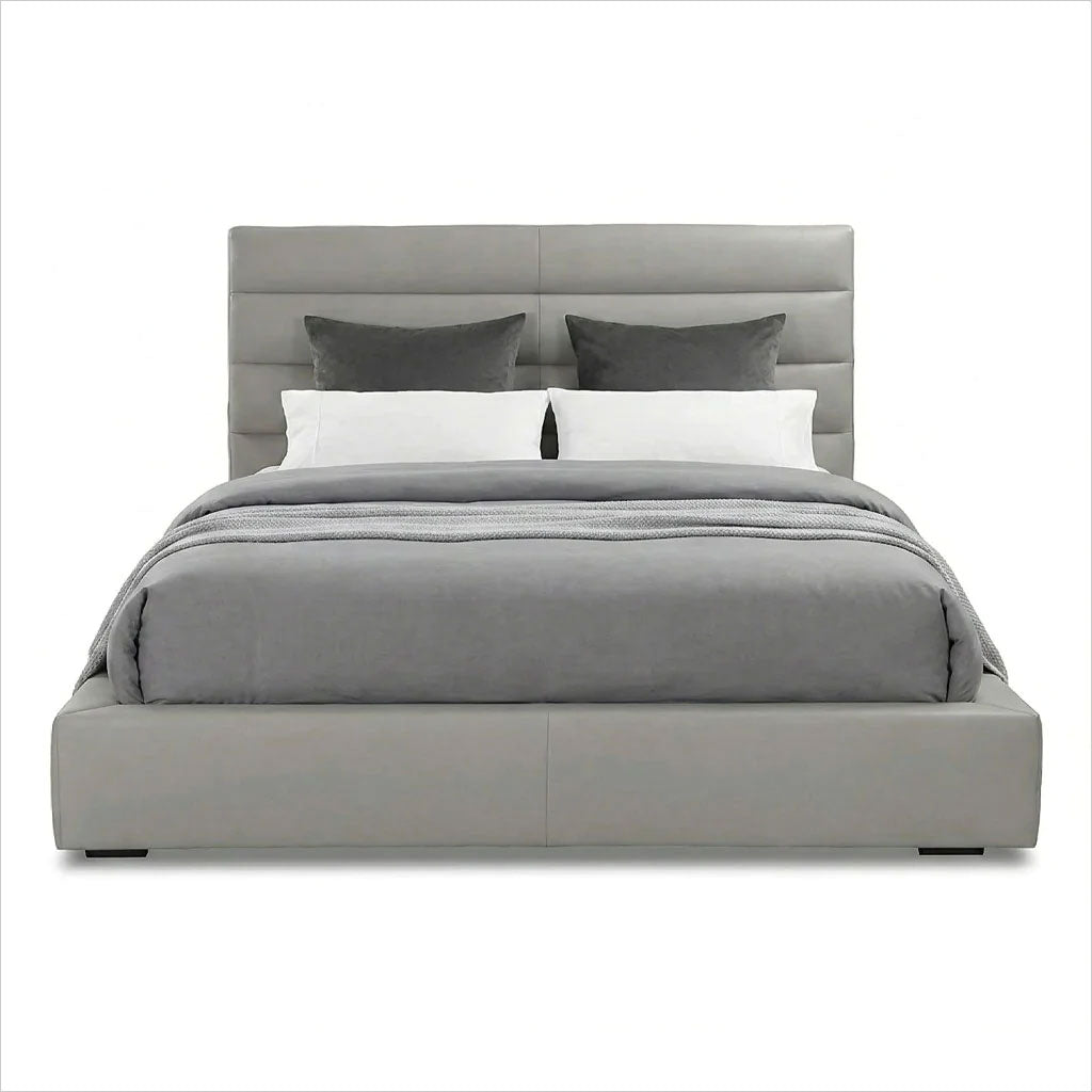 Abaco Leather Bed - Stone