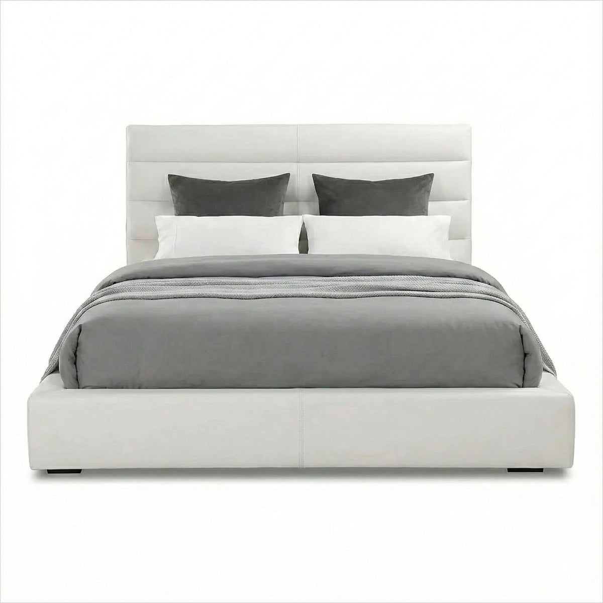 Abaco Leather Bed - White