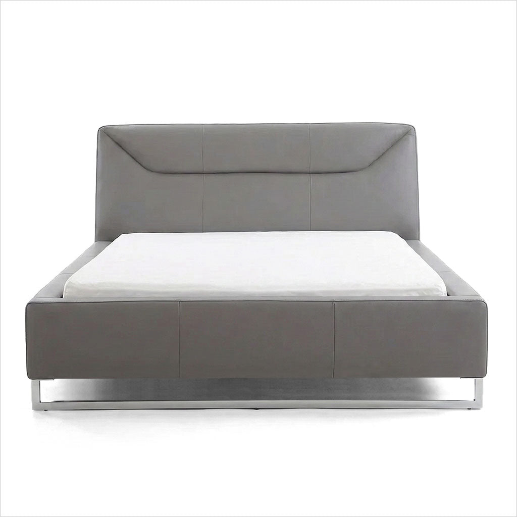 Klara Leather Bed - Cloud