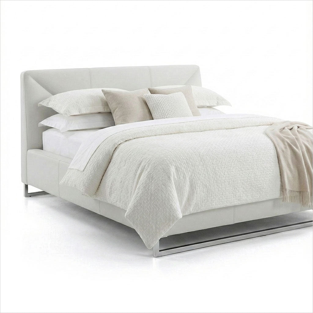 Klara Leather Bed - White