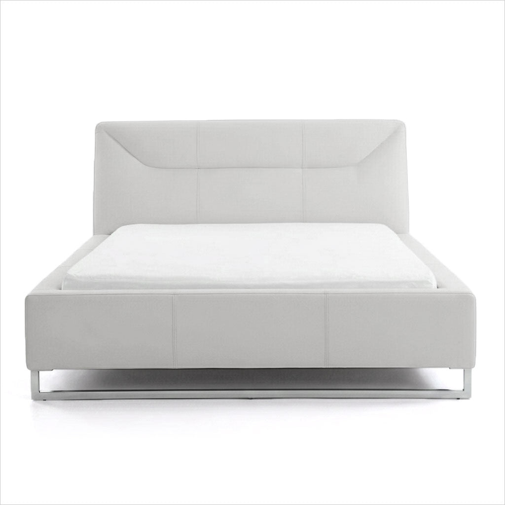 Klara Leather Bed - White
