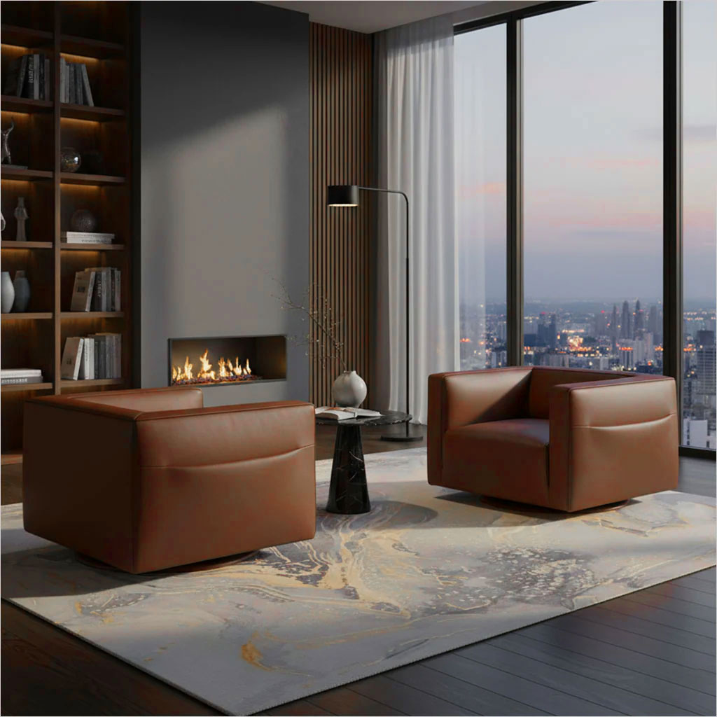 Pascal Swivel Chair - Chestnut