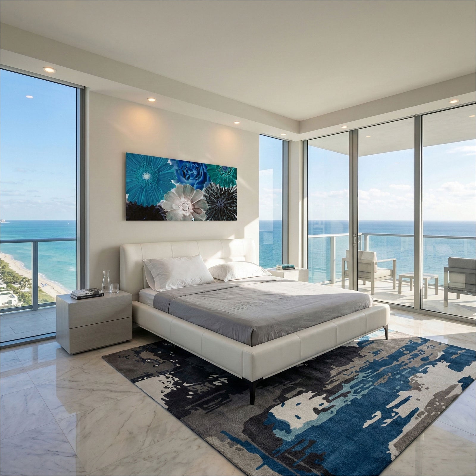 Maya Area Rug - Grey Beige Blue