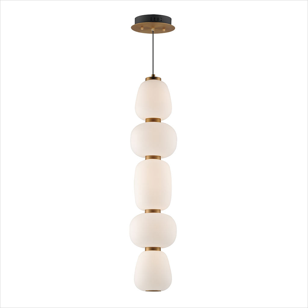 Soji LED Pendant - Black with Gold