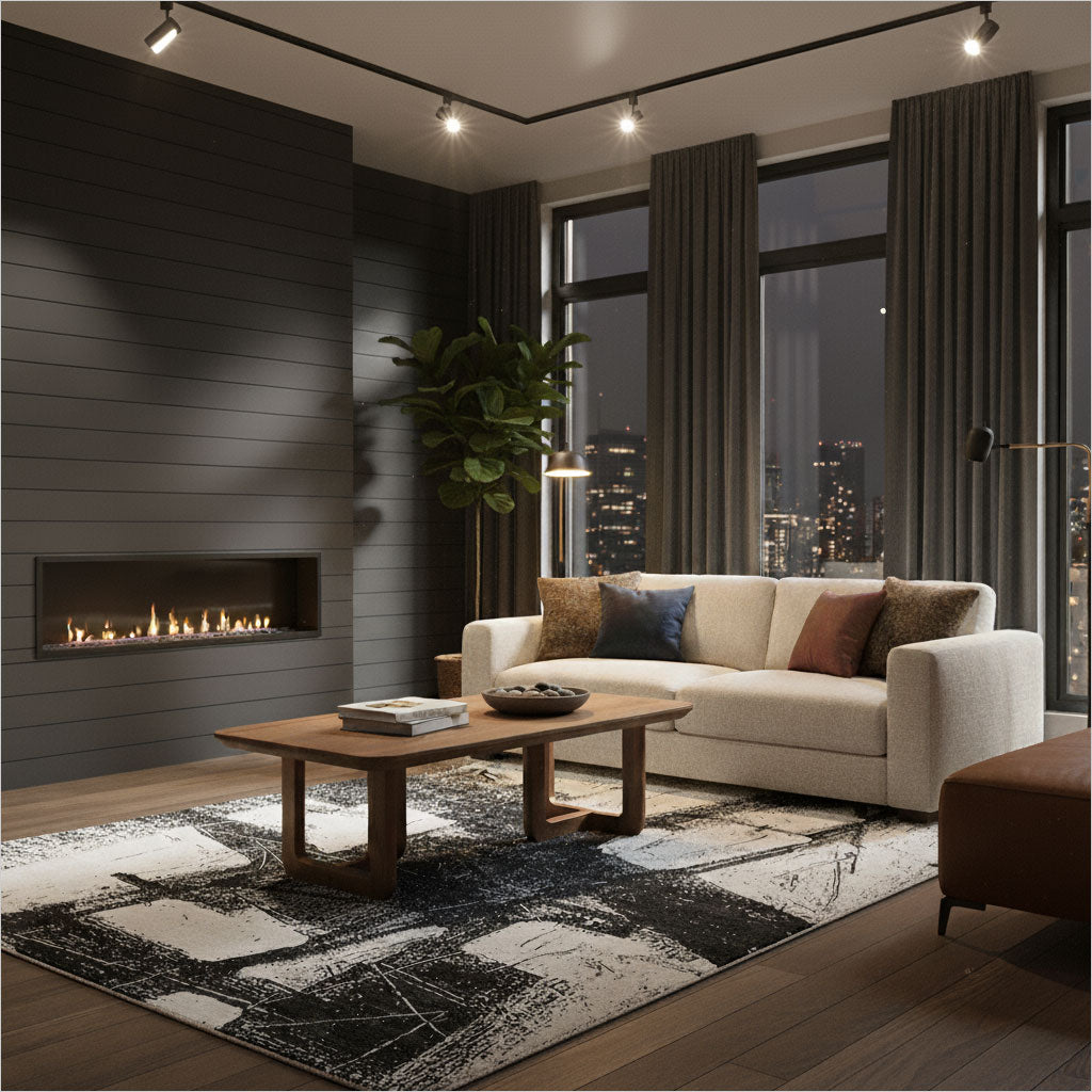 Coda Area Rug - Black Ivory