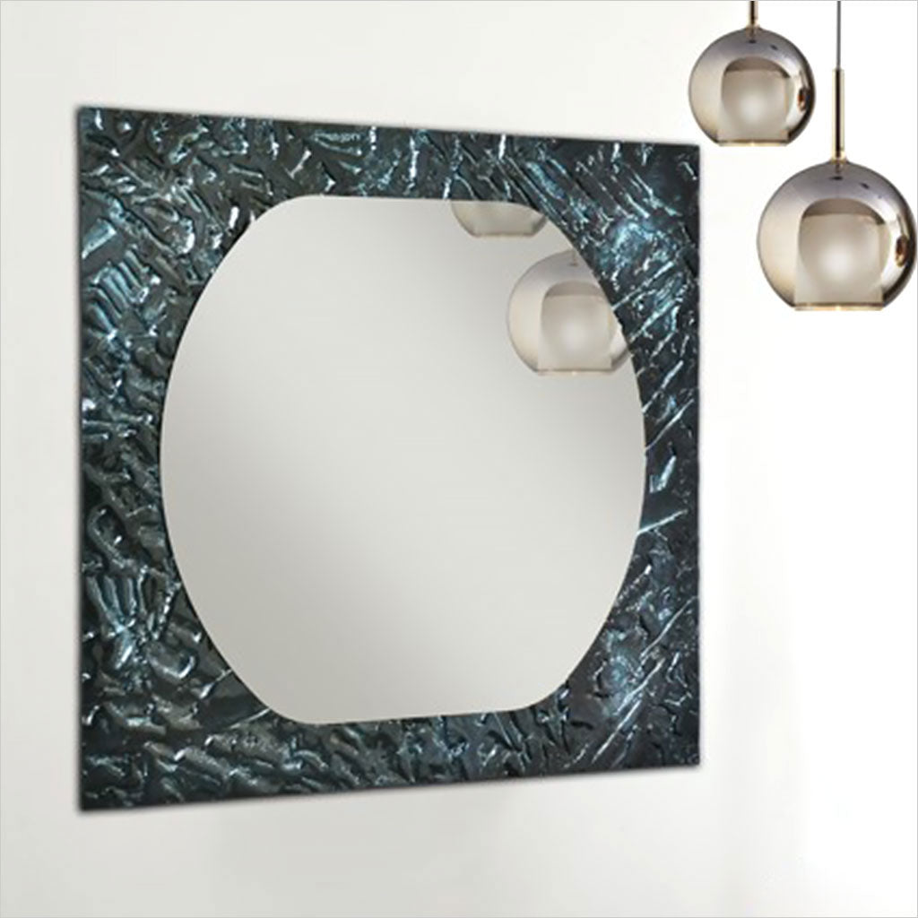 Botero Square Mirror - Blue