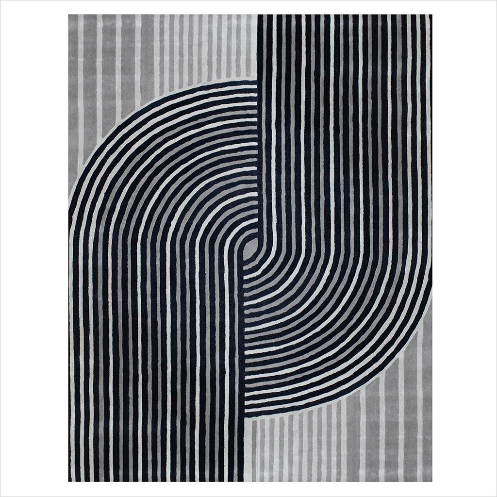Retro Area Rug - Black Grey - Scan Design | Modern and Contemporary ...