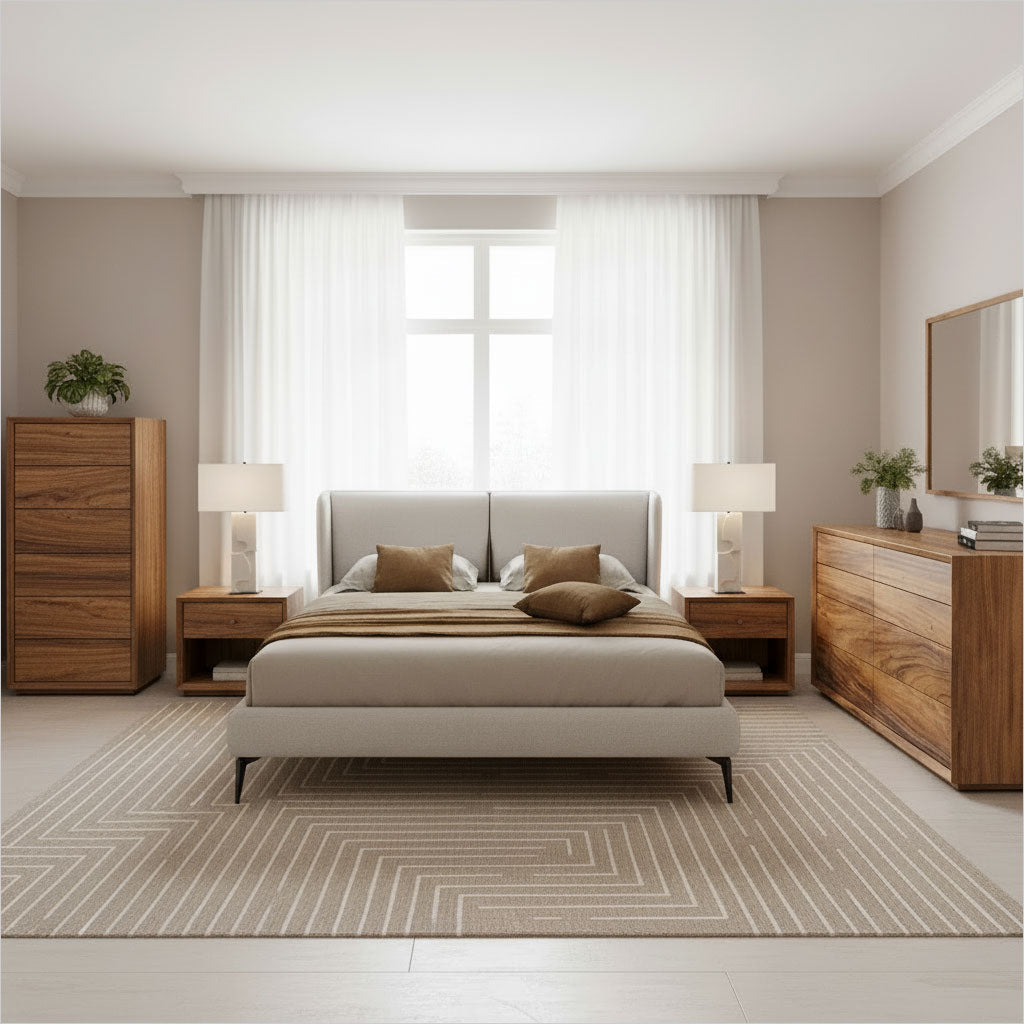 Aston Bed with Fixed Headboard - White - Scan Design | Modern and ...