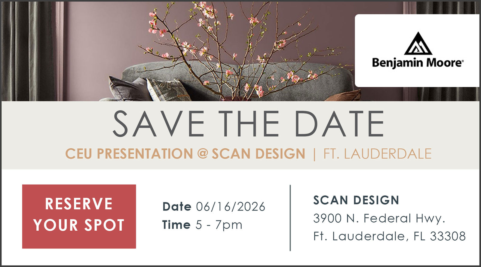 CEU presentation at Ft. Lauderdale - event announcement. Date 06.16.2026. Click to rsvp.