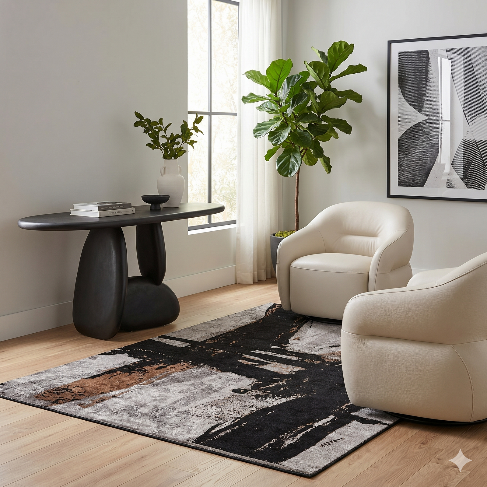 Melia Swivel Chair - Light Beige