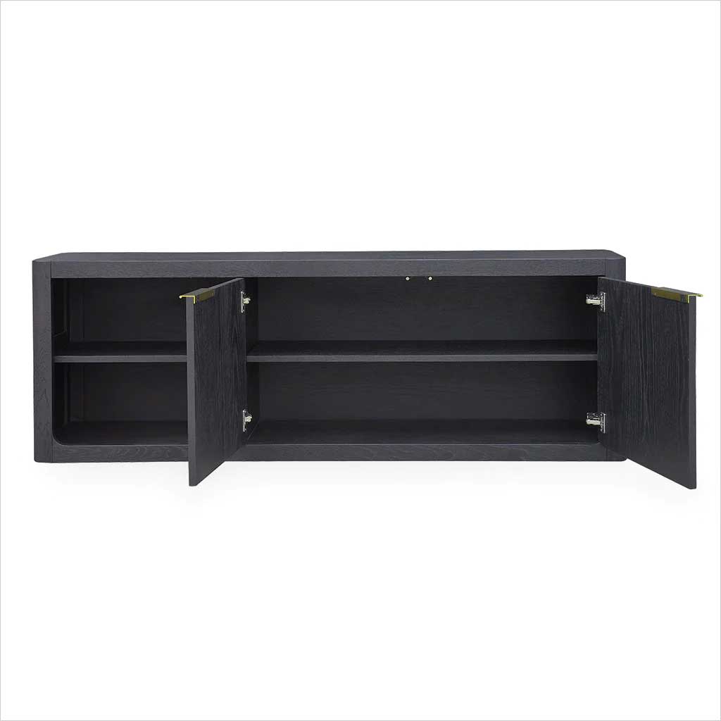Luna 2-Door Media Cabinet - Charcoal