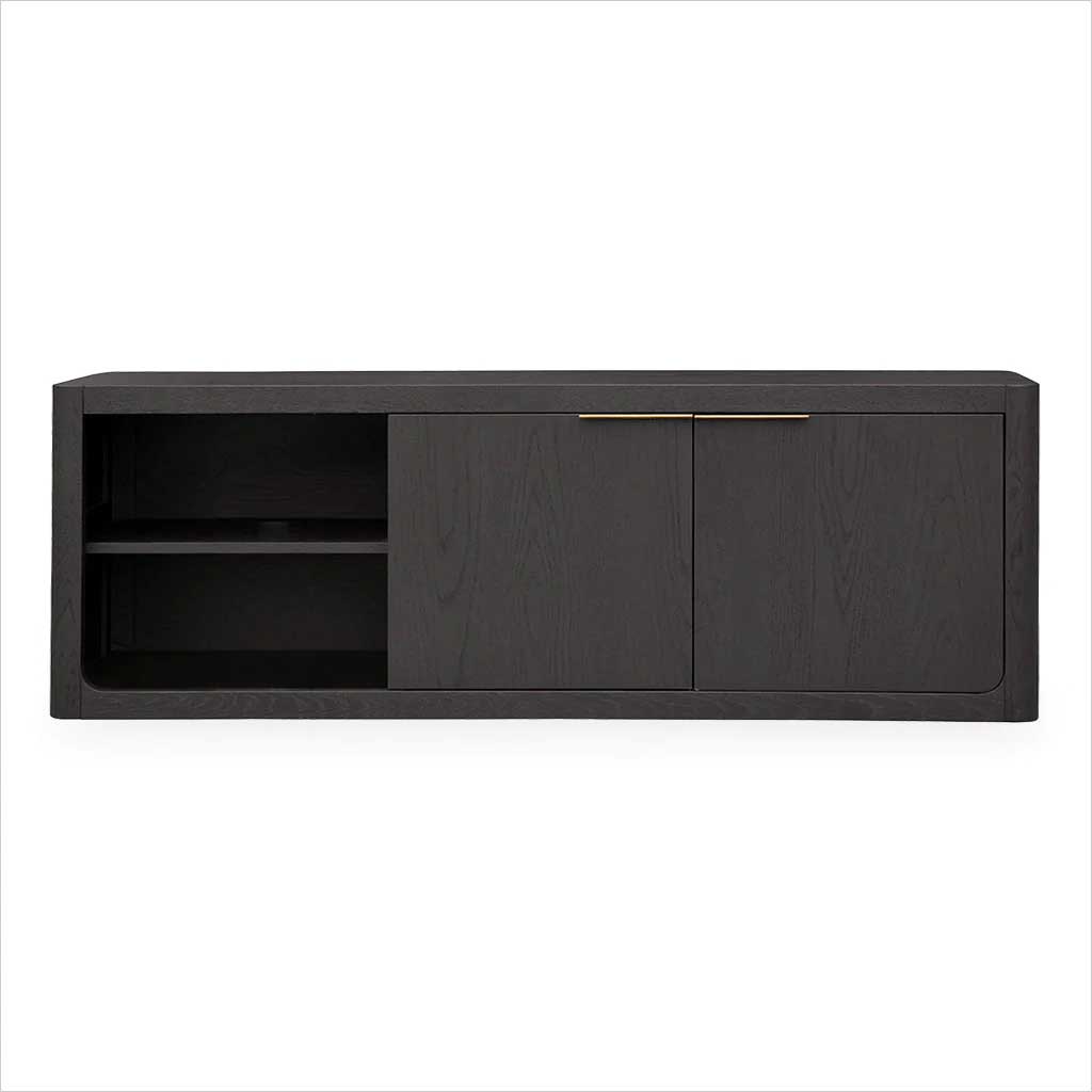 Luna 2-Door Media Cabinet - Charcoal