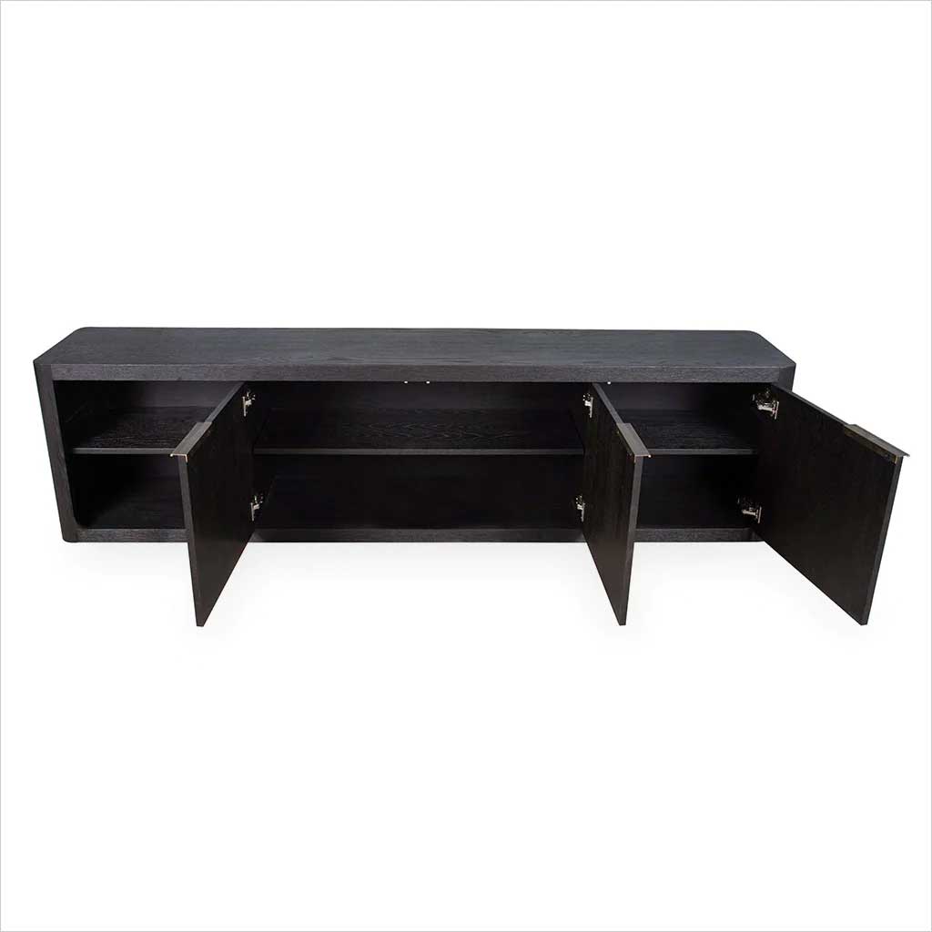 Luna 3-Door Media Cabinet - Charcoal