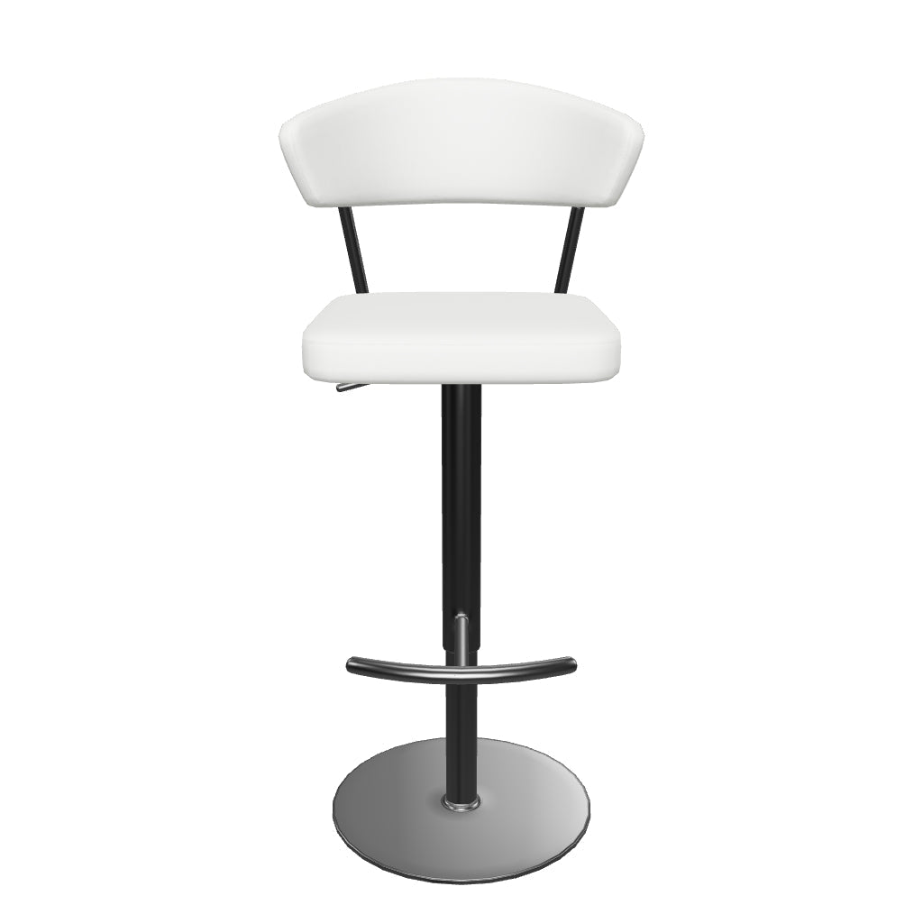 Abrazo Barstool - White w/ Gun Metal