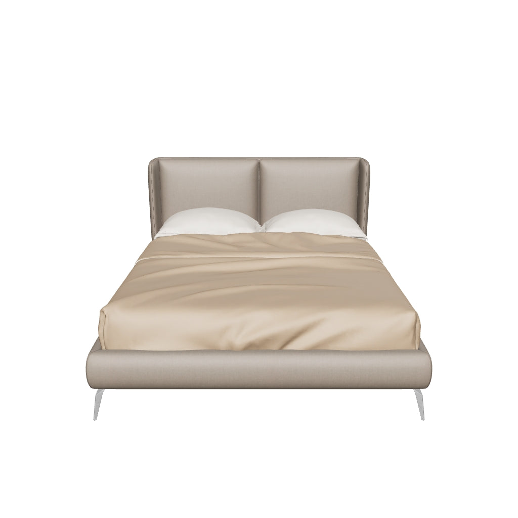 Aston Bed with Fixed Headboard - Grey
