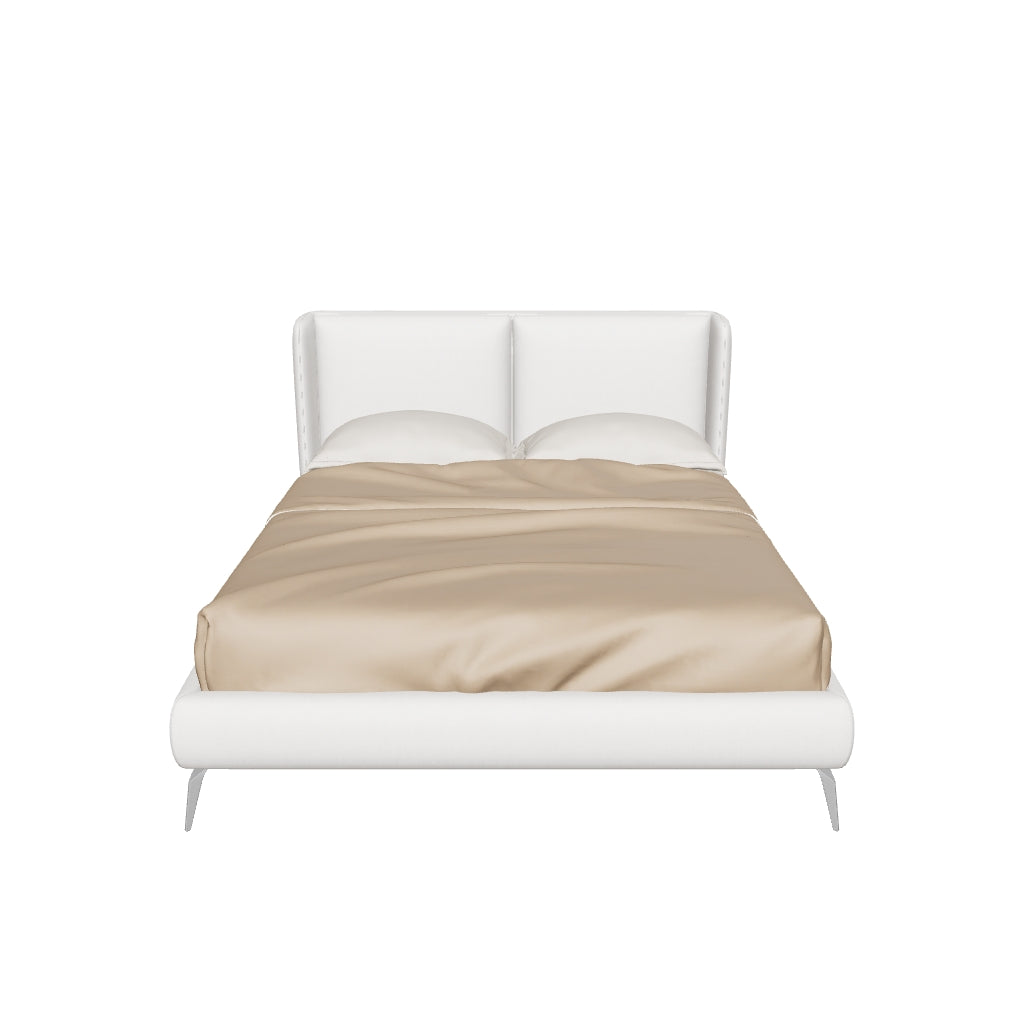 Aston Bed with Fixed Headboard - White
