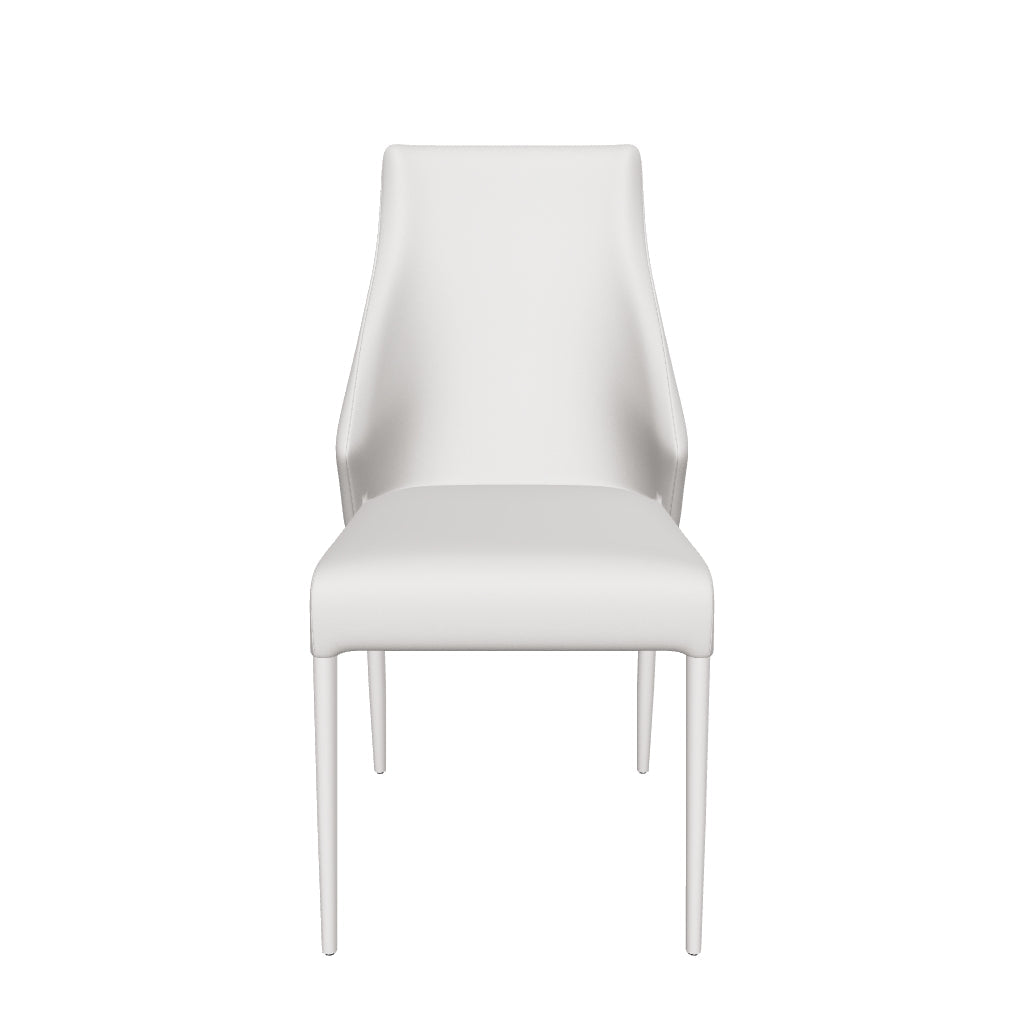 Bruno Dining Chair - White Leather