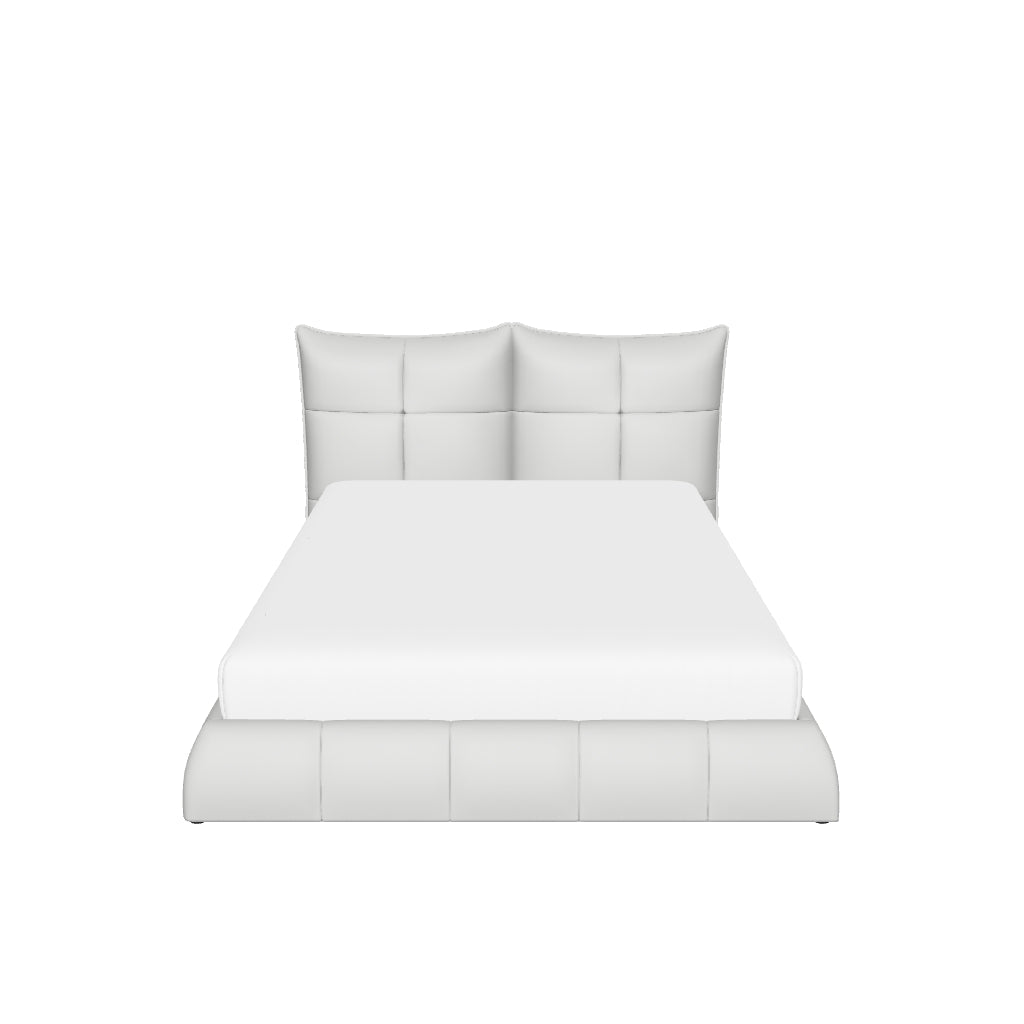 Lago Leather Bed - Grey