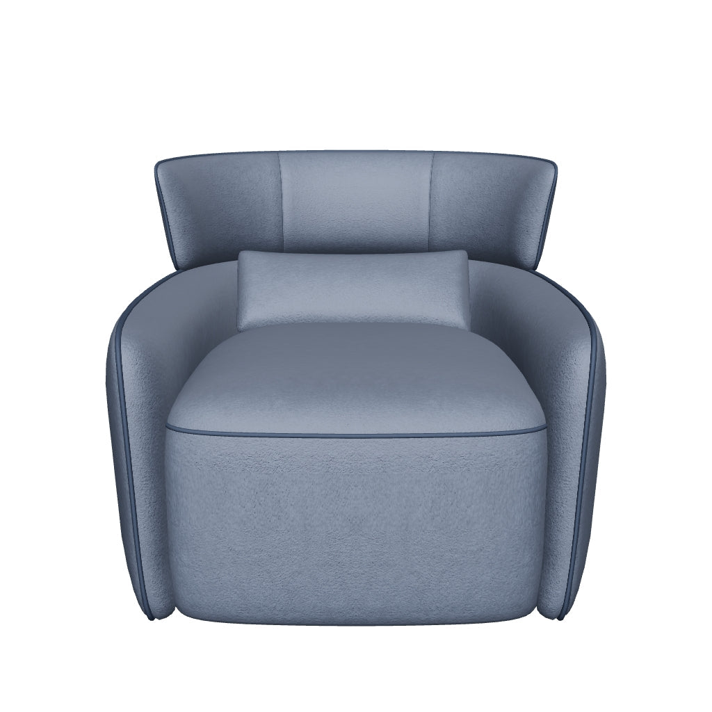 Lilly Swivel Armchair - Blue Microfiber