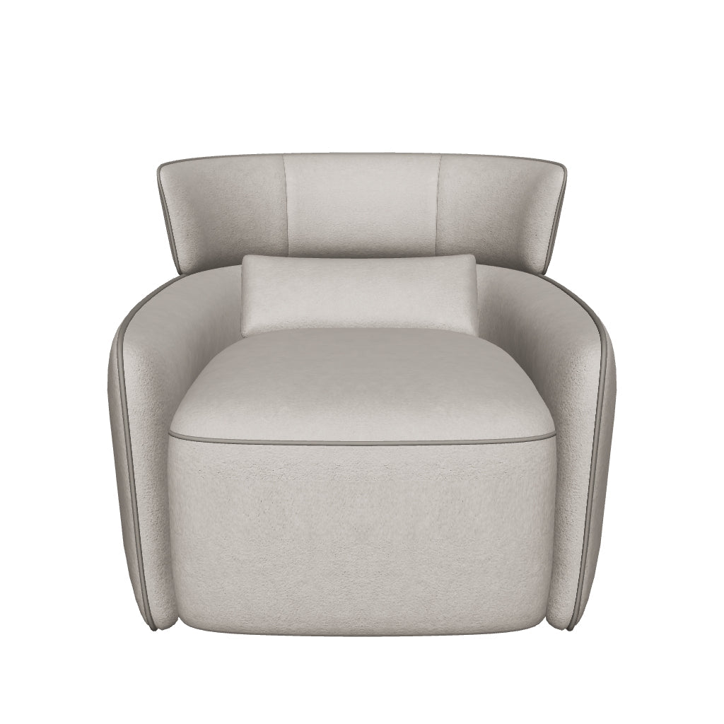 Lilly Swivel Armchair - Stone Grey Microfiber