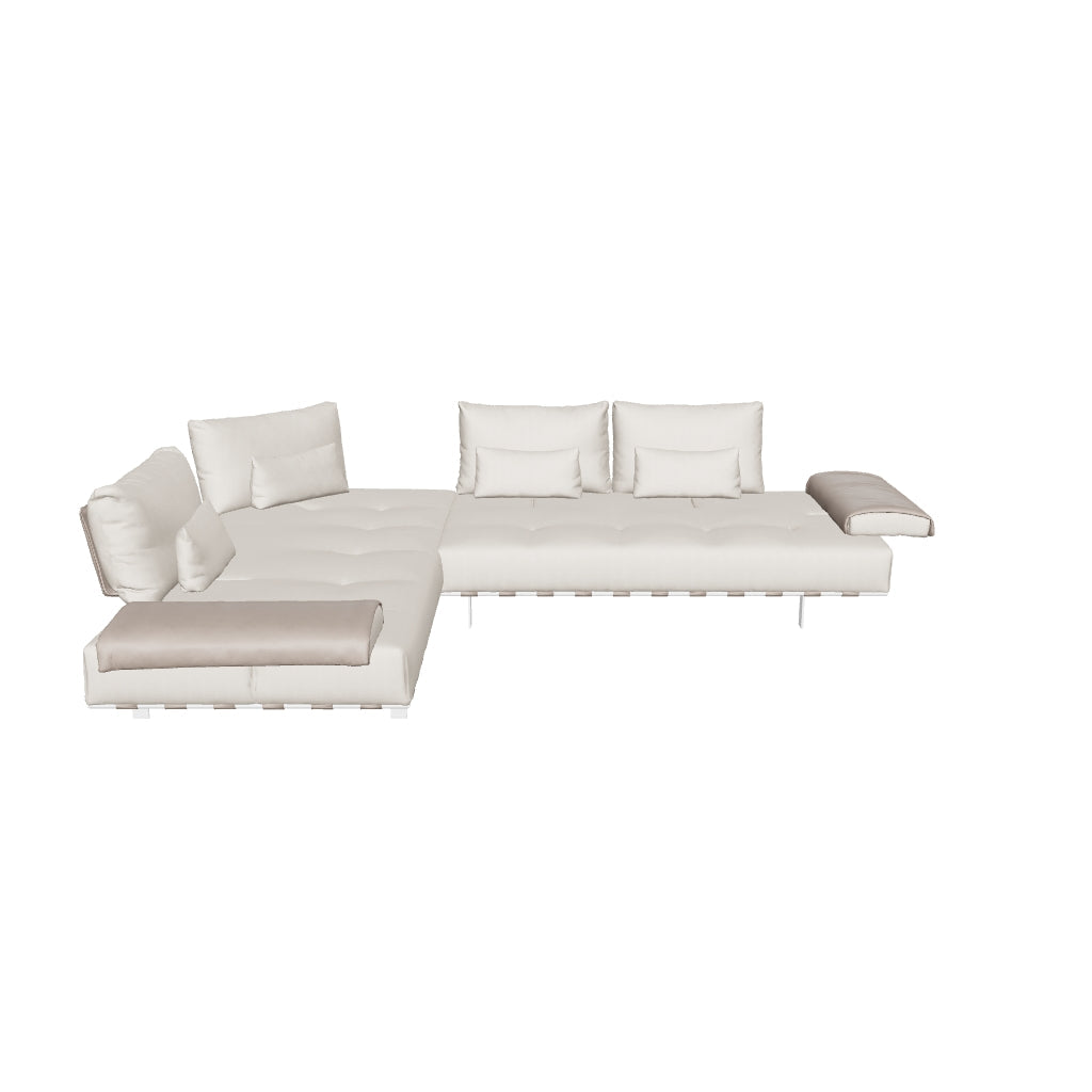 Libero Sectional - Fabric and Leather Combo