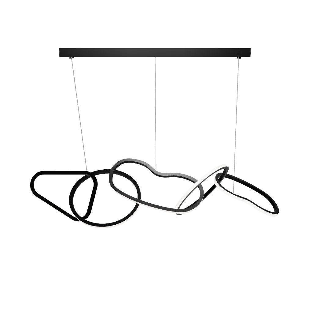 Unity 5-Light Pendant - Black Chrome