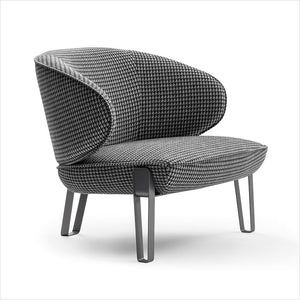 fabric armchair with metal legs