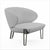 grey leather armchair with metal legs