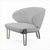 grey leather armchair with metal legs