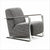 fabric armchair with chrome arms