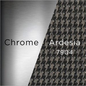 chrome metal and ardesia fabric swatch
