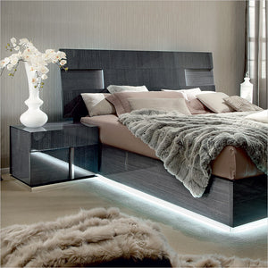 nightstand in grey high-gloss finish