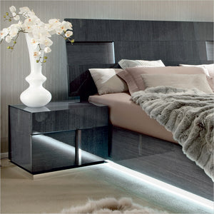 nightstand in grey high-gloss finish