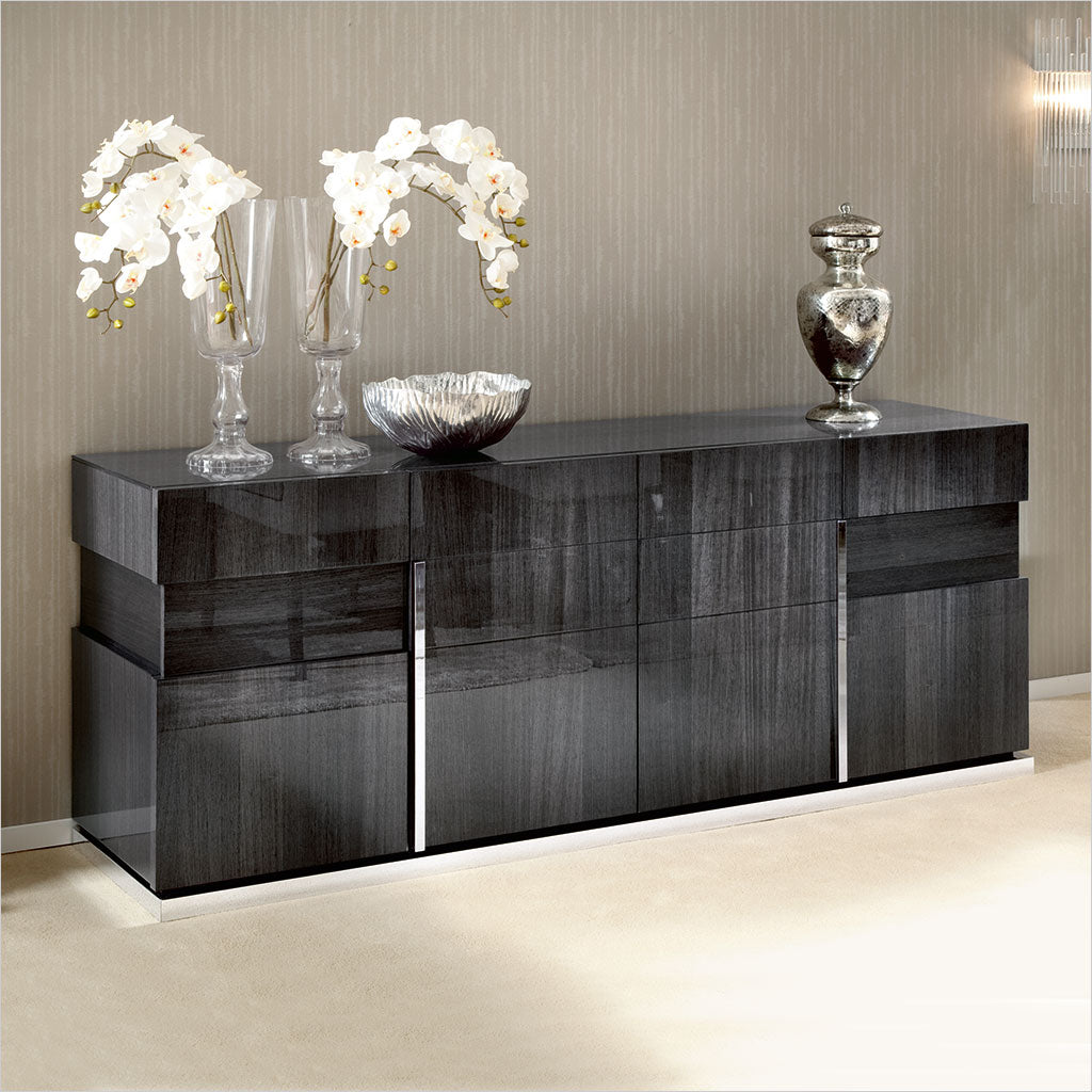 buffet in grey high-gloss finish
