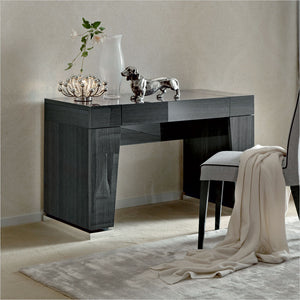 dressing table in grey high-gloss finish