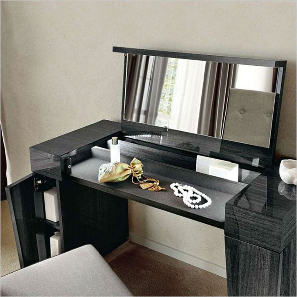 Bniture Dressing Table with Mirror Two Drawer Storage and Shelves (Giant  Wood) : Amazon.in: Home & Kitchen