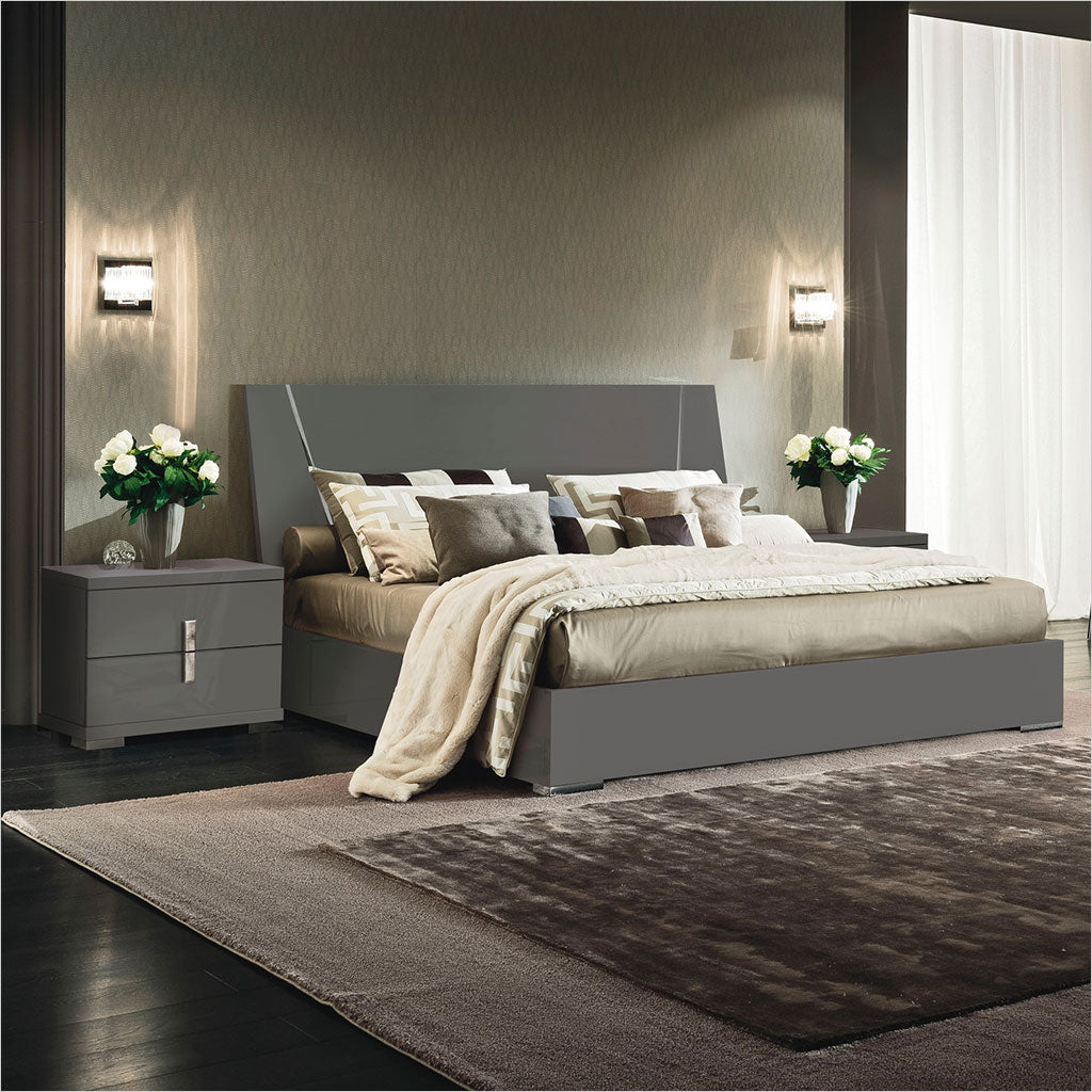 high gloss platform bed