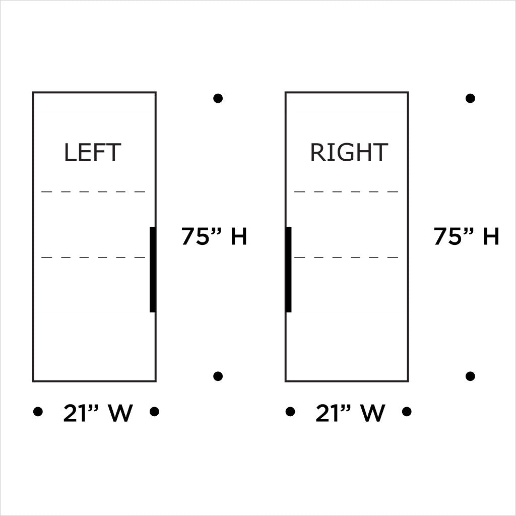 schematic of curio cabinet in grey high-gloss finish
