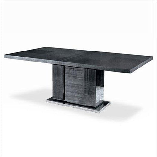 dining table in grey high-gloss finish