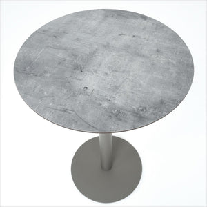 round bar table on pedestal base
