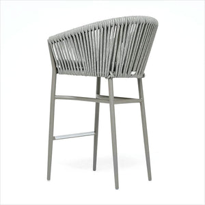 barstool with woven rope on metal frame