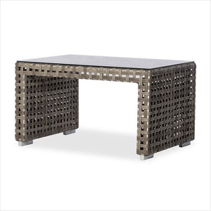 coffee table with woven frame