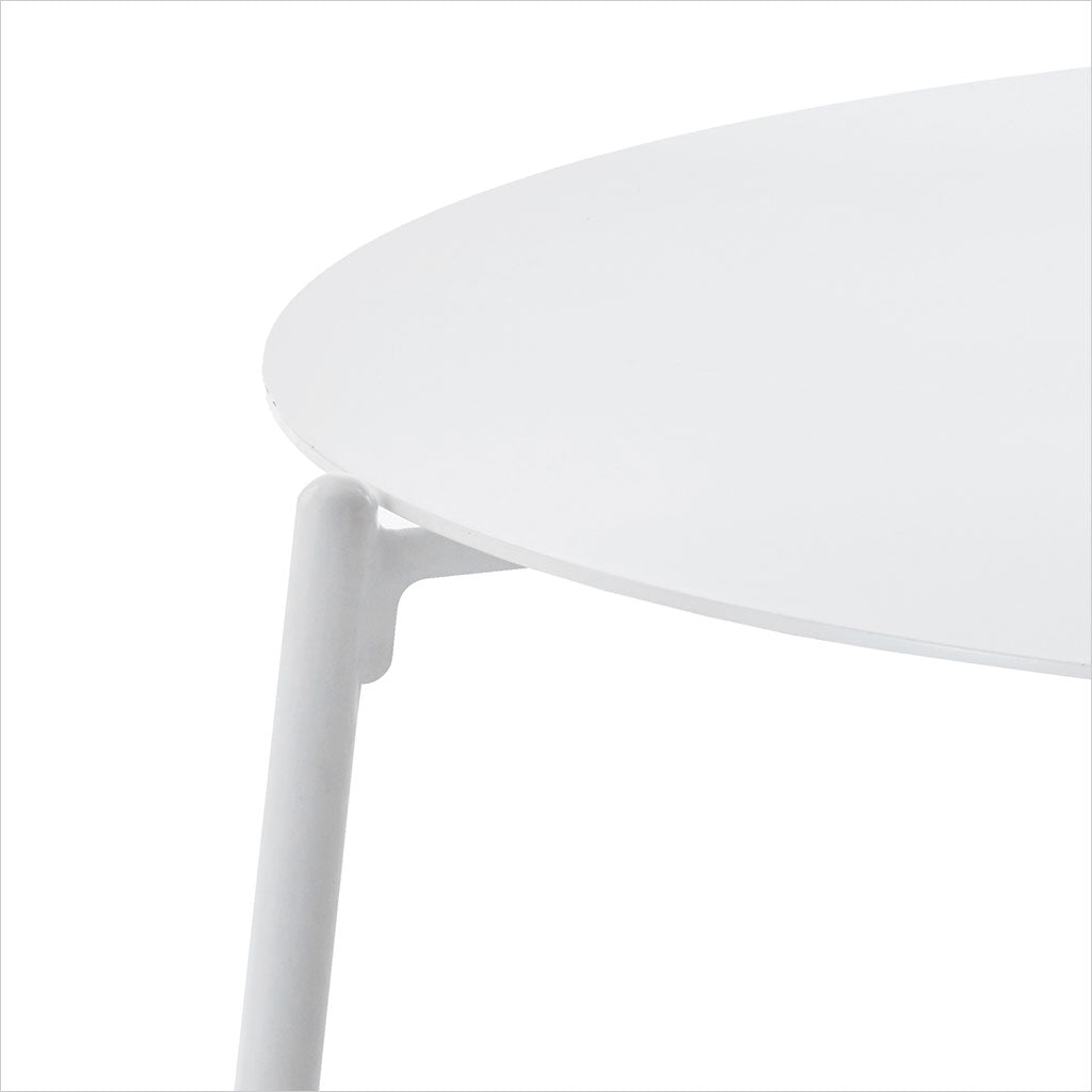 white coffee table in metal