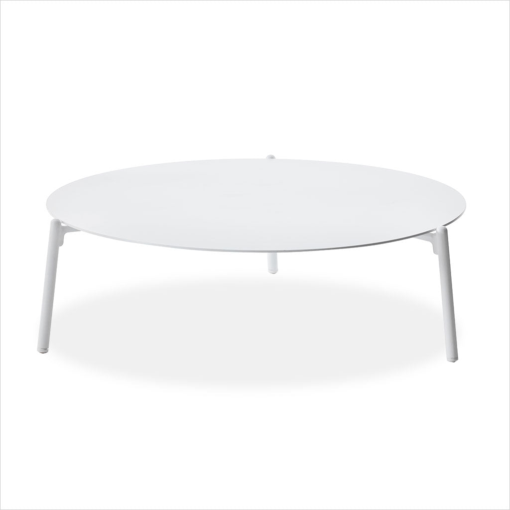 white coffee table in metal