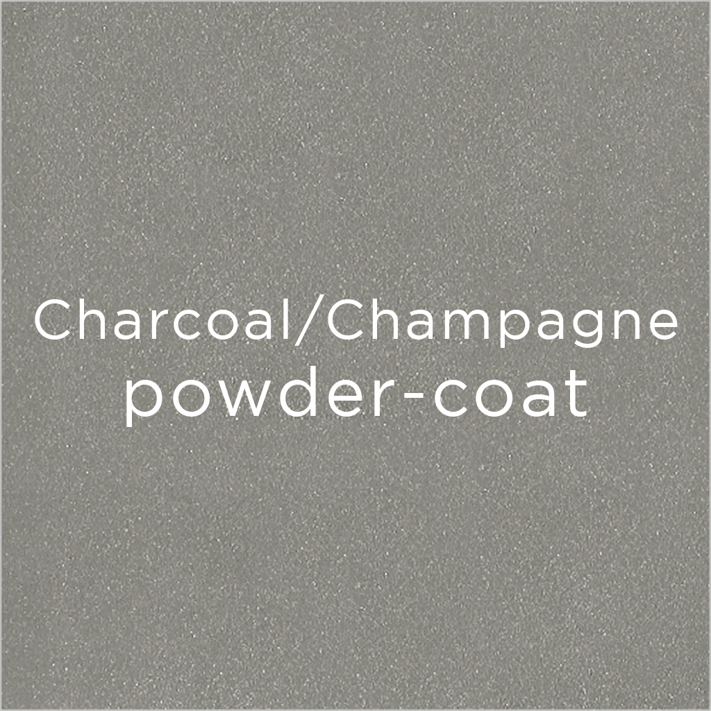 charcoal champagne powder-coated metal swatch