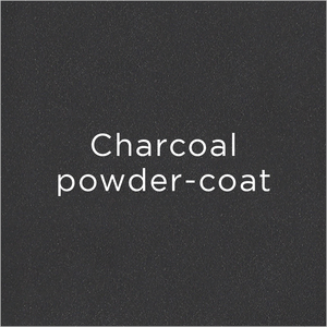 charcoal powder-coated metal swatch