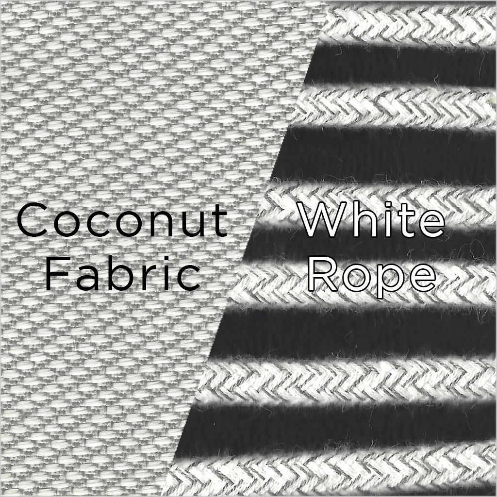 coconut fabric and white rope swatch