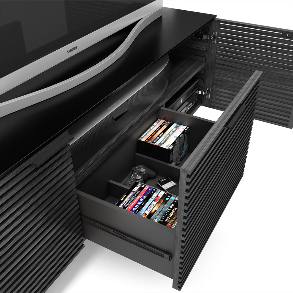 tv stand with louvered doors