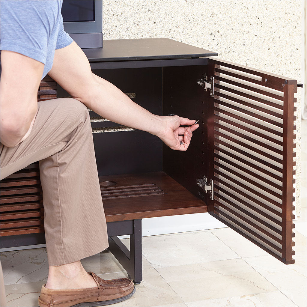 tv stand with louvered doors